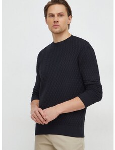 Pamučni pulover Sisley boja: crna, lagani