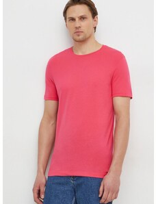 Pamučna majica United Colors of Benetton za muškarce, boja: ružičasta, bez uzorka