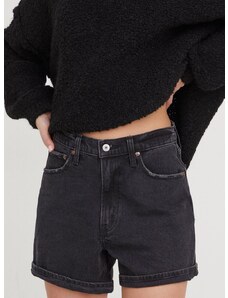 Traper kratke hlače Abercrombie & Fitch za žene, boja: crna, bez uzorka, visoki struk