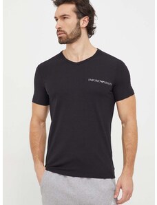 Homewear majica kratkih rukava Emporio Armani Underwear 2-pack boja: crna, s tiskom