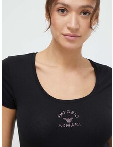 Homewear majica kratkih rukava Emporio Armani Underwear boja: crna