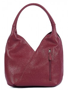 Luksuzna Talijanska torba od prave kože VERA ITALY "Nally", boja tamnocrvena, 21x33cm