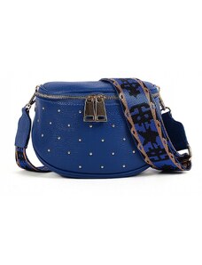 Luksuzna Talijanska torba od prave kože VERA ITALY "Paleada", boja kraljevski plava, 13x23cm