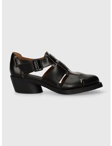 Kožne sandale Camper Bonnie za žene, boja: crna, s debelom potpeticom, K201635.001