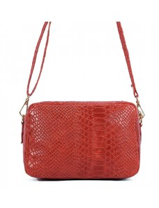 Luksuzna Talijanska torba od prave kože VERA ITALY "Crimsona", boja crvena, 14.5x21cm