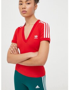 Majica kratkih rukava adidas Originals za žene, boja: crvena