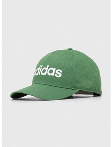 Pamučna kapa sa šiltom adidas boja: zelena, s aplikacijom