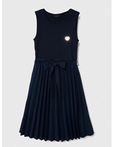 Dječja haljina Guess boja: tamno plava, midi, širi se prema dolje