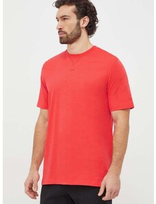Pamučna majica adidas za muškarce, boja: crvena, bez uzorka