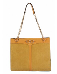 Luksuzna Talijanska torba od prave kože VERA ITALY "Beata", boja senf, 32x38cm