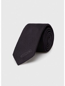 Kravata od svile Moschino boja: crna