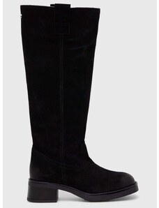 Čizme od brušene kože Steve Madden Banner za žene, boja: crna, ravni potplat, SM11003092
