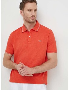 Pamučna polo majica Paul&Shark boja: narančasta, bez uzorka