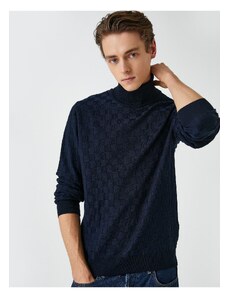 Koton Knitwear Turtleneck Sweater Long Sleeve Check