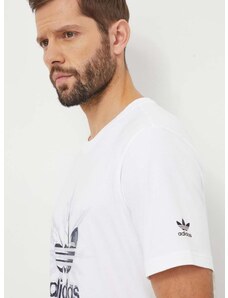 Pamučna majica adidas Originals za muškarce, boja: bijela, s tiskom