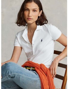 Polo majica Polo Ralph Lauren za žene, boja: bijela, s ovratnikom