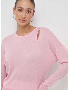 Vuneni pulover Liu Jo za žene, boja: ružičasta, lagani