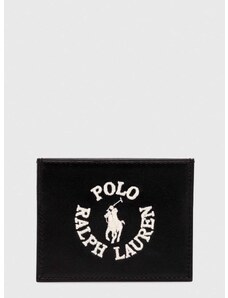 Kožni etui za kartice Polo Ralph Lauren boja: crna