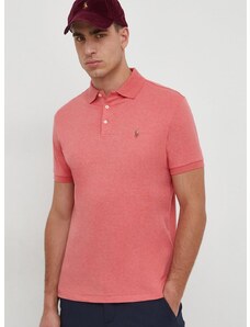 Pamučna polo majica Polo Ralph Lauren boja: ružičasta, bez uzorka