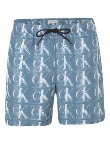 Calvin Klein Swimwear Kupaće hlače sivkasto plava / bijela