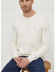 Pamučni pulover Polo Ralph Lauren boja: bež, lagani