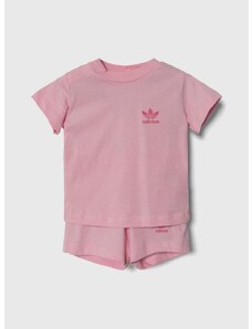 Pamučni komplet za bebe adidas Originals boja: ružičasta