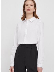 Košulja Sisley za žene, boja: bijela, regular, s klasičnim ovratnikom