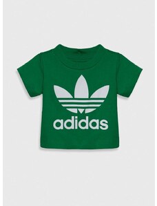 Dječja pamučna majica kratkih rukava adidas Originals TREFOIL TEE boja: zelena, s tiskom