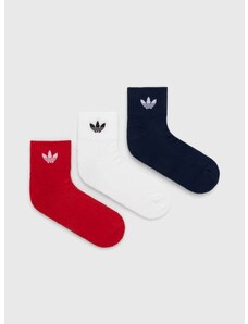 Čarape adidas Originals 3-pack boja: crvena