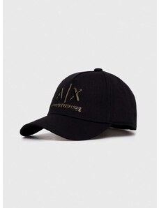Pamučna kapa sa šiltom Armani Exchange boja: crna, s tiskom, 954227 4R121
