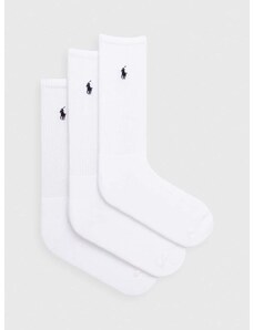 Čarape Polo Ralph Lauren 3-pack za muškarce, boja: bijela
