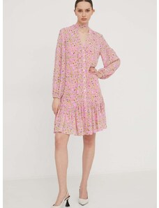 Haljina HUGO boja: ružičasta, mini, širi se prema dolje