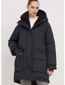 Pernata jakna UGG za žene, boja: crna, za zimu