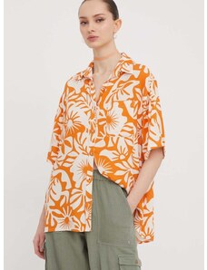 Košulja Billabong On Vacation za žene, boja: narančasta, relaxed, s klasičnim ovratnikom, ABJWT00455
