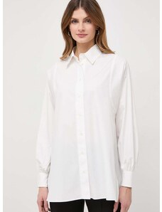 Pamučna košulja Weekend Max Mara za žene, boja: bijela, regular, s klasičnim ovratnikom