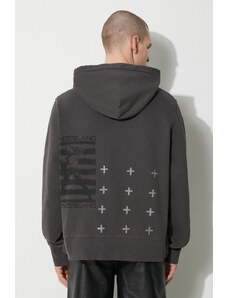 Pamučna dukserica KSUBI portal kash hoodie za muškarce, boja: siva, s kapuljačom, s tiskom, MPS24FL011