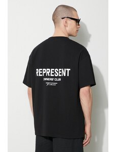 Pamučna majica Represent Owners Club za muškarce, boja: crna, s tiskom, OCM409.01