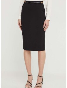 Suknja Elisabetta Franchi boja: crna, mini, ravna