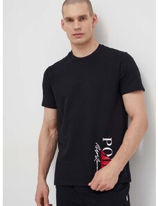 Majica kratkih rukava Polo Ralph Lauren za muškarce, boja: crna, s tiskom