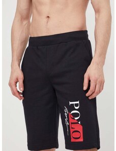Kratki doljnji dio pidžame Polo Ralph Lauren za muškarce, boja: crna, s tiskom