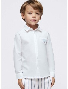 Dječja košulja s dodatkom lana Mayoral boja: bijela