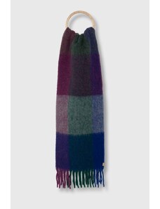 Kratki vuneni šal Woolrich Multicolor Wool Check Scarf boja: zelena, s uzorkom, CFWWAC0171FRUT3554