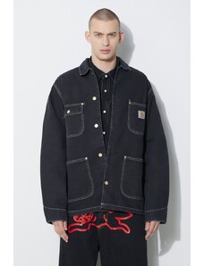Traper jakna Carhartt WIP OG Chore Coat za muškarce, boja: crna, za prijelazno razdoblje, I031896.8906
