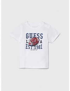 Majica kratkih rukava za bebe Guess boja: bijela, s tiskom