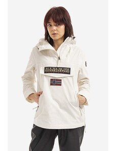 Kišna jakna Napapijri za žene, boja: bijela, za prijelazno razdoblje, NA4G7F.N1A-N1A
