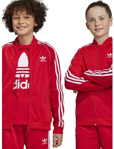 Dječja dukserica adidas Originals boja: crvena, s aplikacijom
