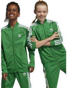 Dječja dukserica adidas Originals boja: zelena, s aplikacijom