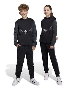 Dječji donji dio trenirke adidas Originals boja: crna, glatki materijal