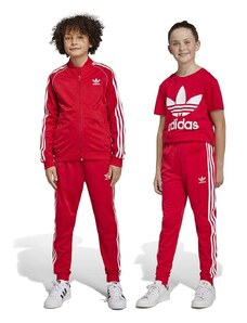 Dječji donji dio trenirke adidas Originals boja: crvena, s uzorkom