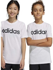 Dječja pamučna majica kratkih rukava adidas U LIN boja: bijela, s tiskom